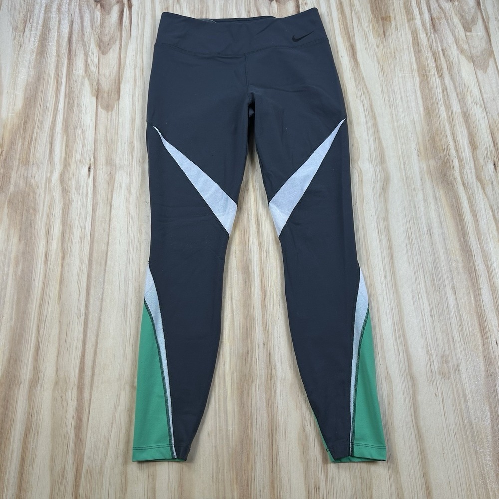 Nike Dri-FIT Women's Large‎ Gray Green Leggings 724963-060 Semi-Sheer Yoga